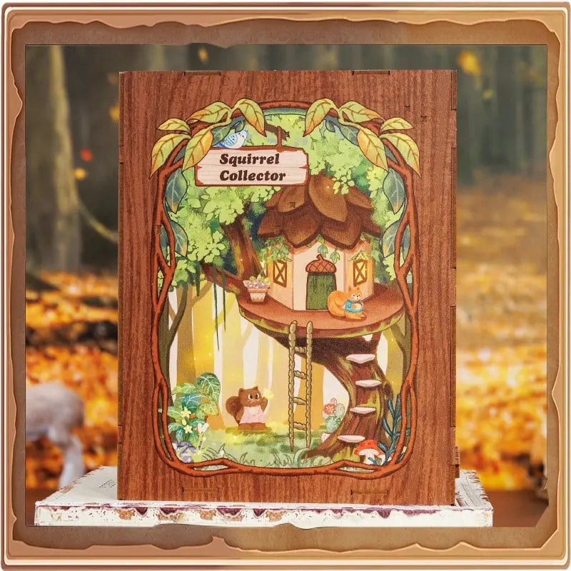 Book Nook Squirrel Collector - Book Nook Studio