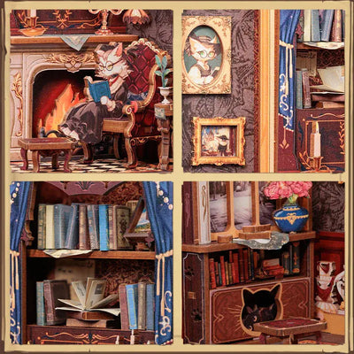 Book Nook Count Cat’s Study - Book Nook Studio