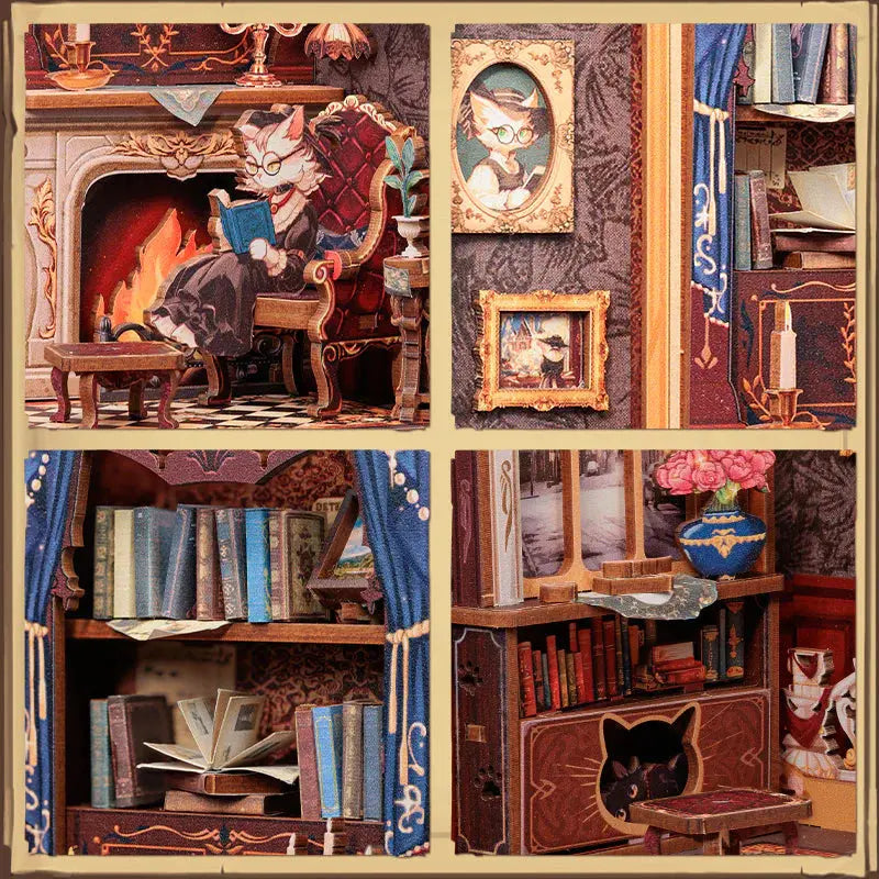 Book Nook Count Cat’s Study - Book Nook Studio