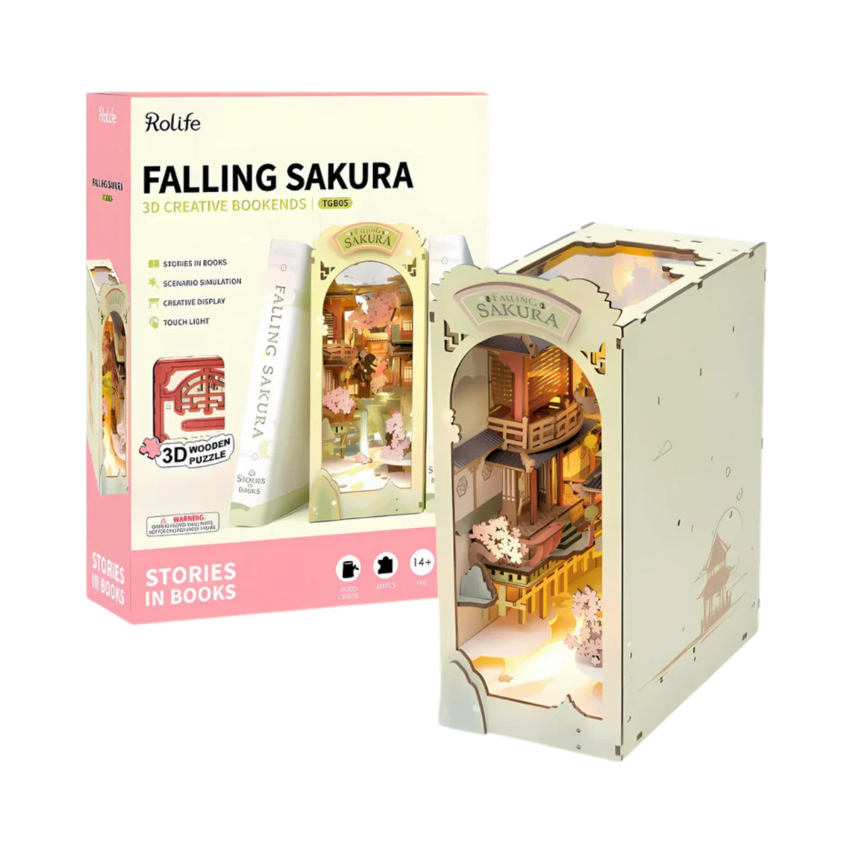 Book Nook Falling Sakura - Book Nook Studio