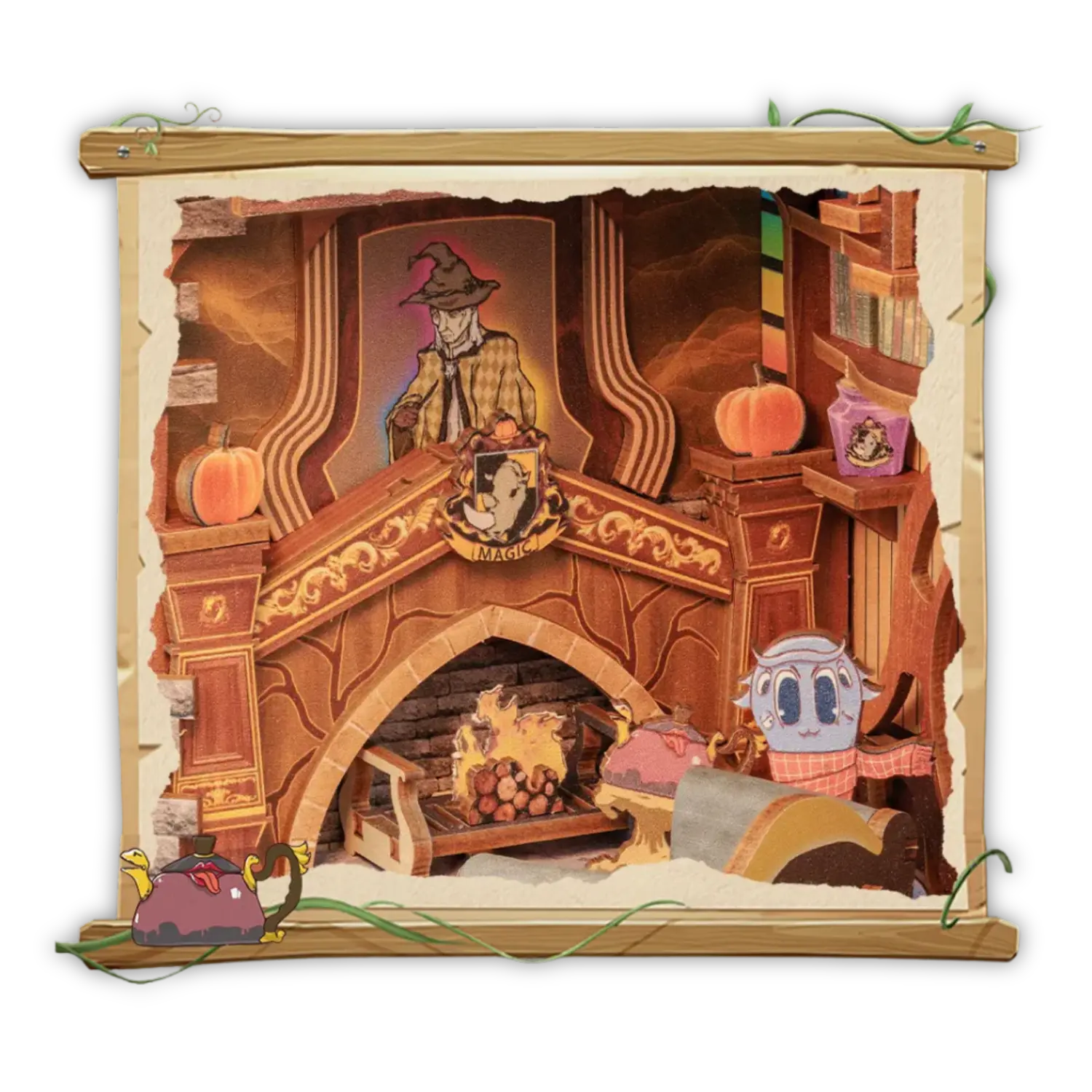 Book Nook Fantastic Animal Common Room - Book Nook Studio