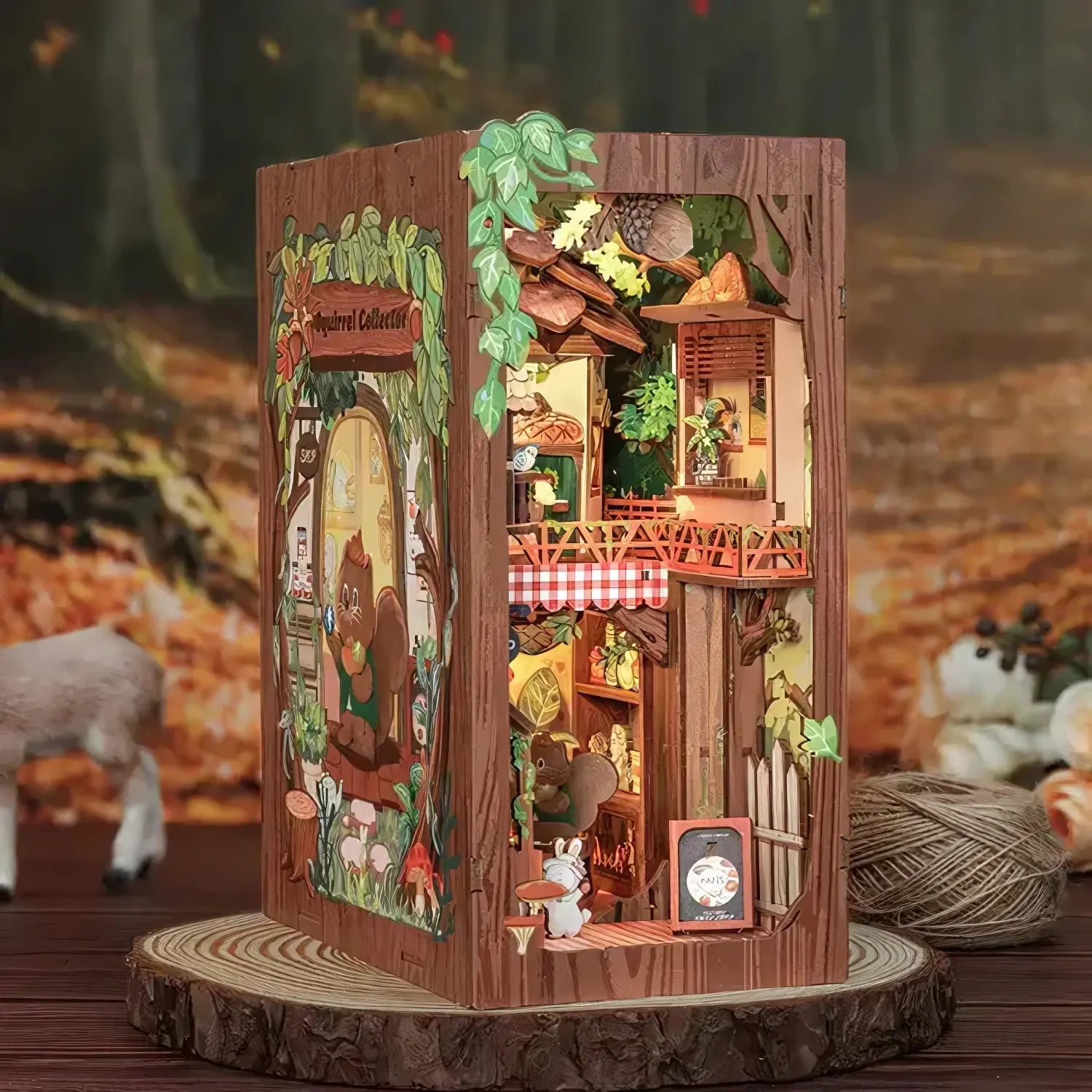 Book Nook Squirrel Collector - Book Nook Studio