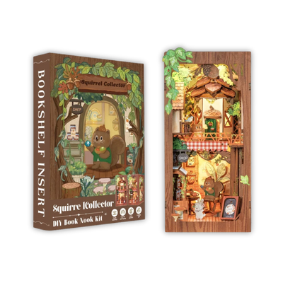 Book Nook Squirrel Collector - Book Nook Studio