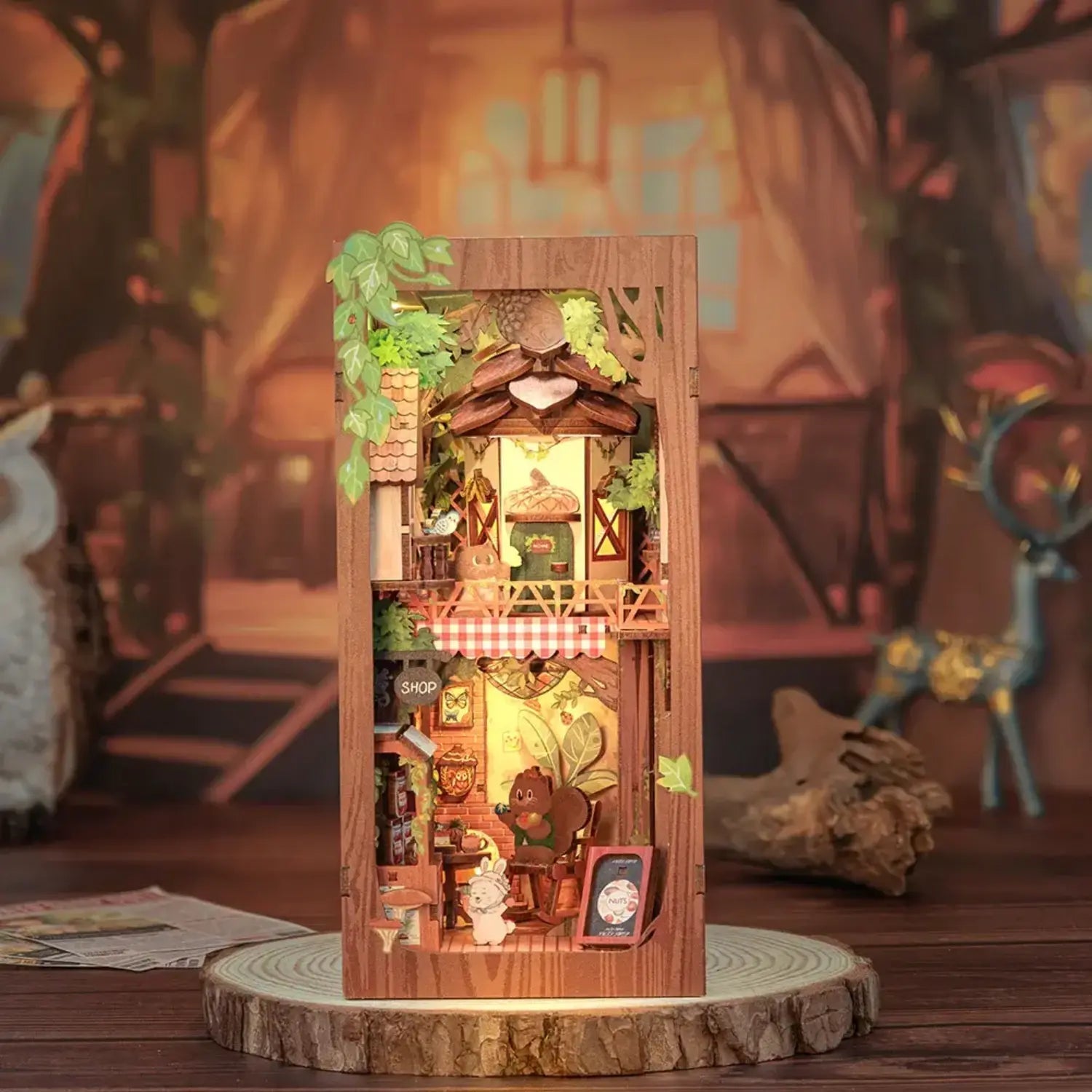 Book Nook Squirrel Collector - Book Nook Studio